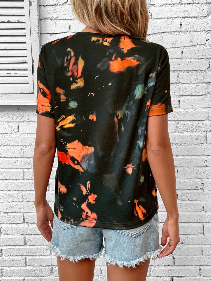 Printed Placket T-Shirt 1300832