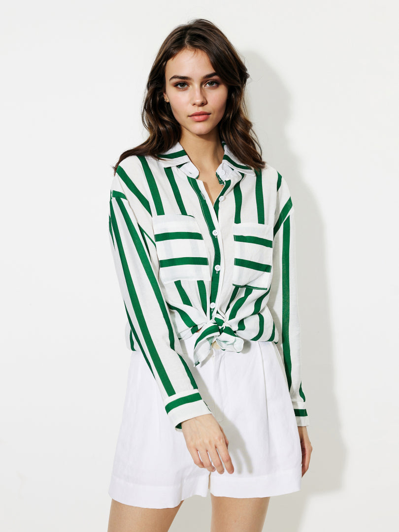 Sheer Placket Blouse 1248322