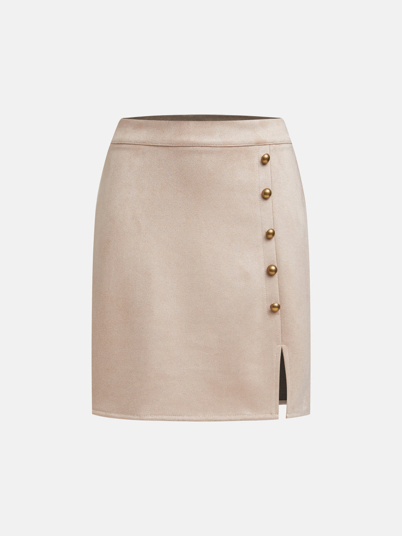 Studded Suede Skirt 111865