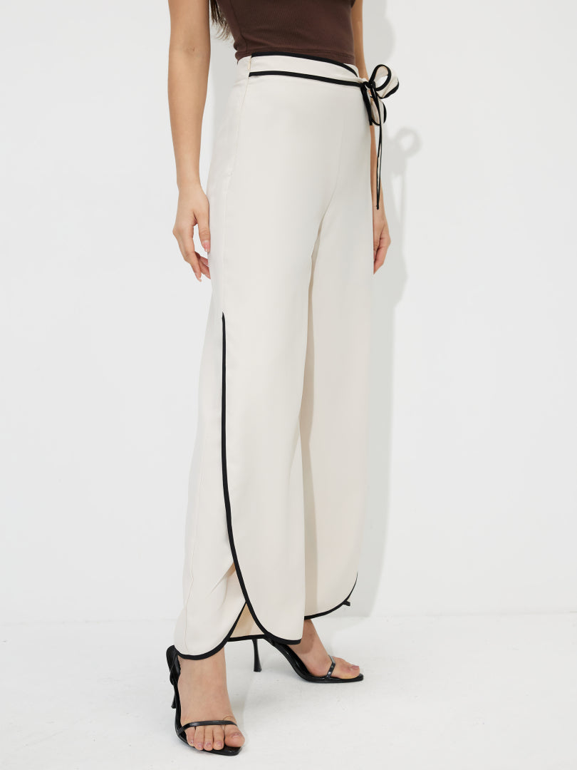 Wide Leg Belted Trousers 120641