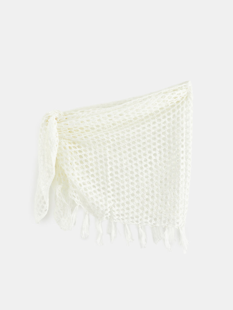 Crochet Knit Fringed Sarong 121349