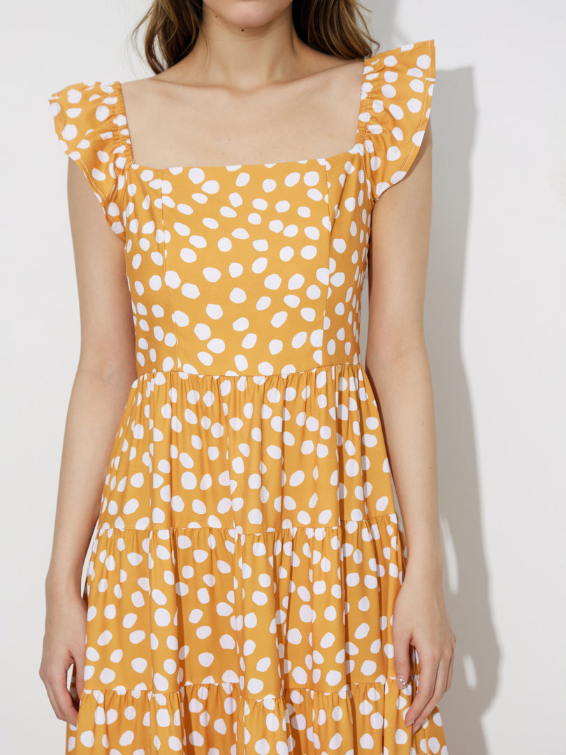 Polka Dot Printed Tiered Dress 120265