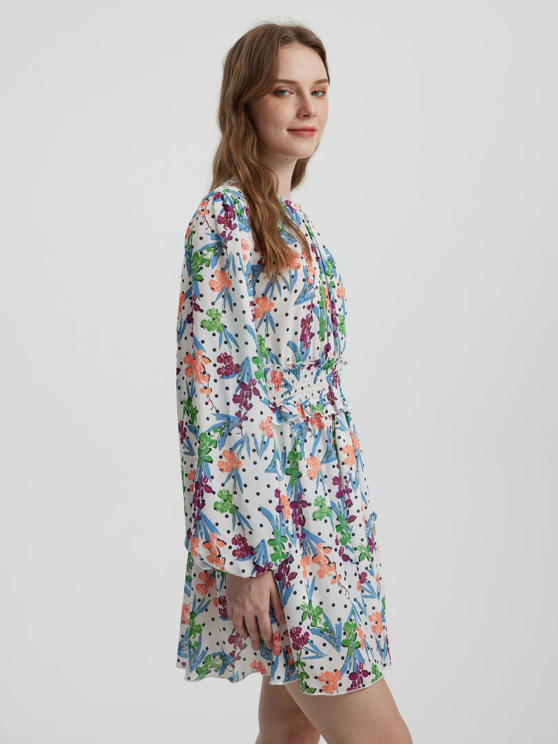Printed A-Line Dress 114981