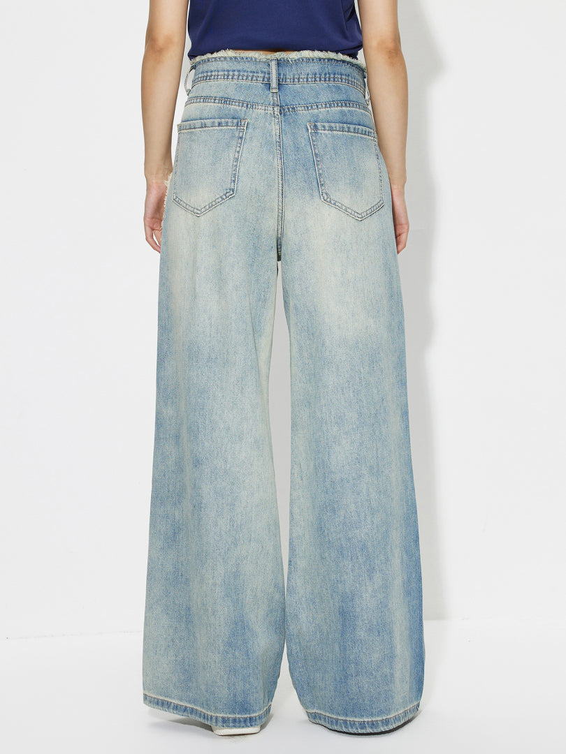 Embroidered Wide Leg Jeans 1251972