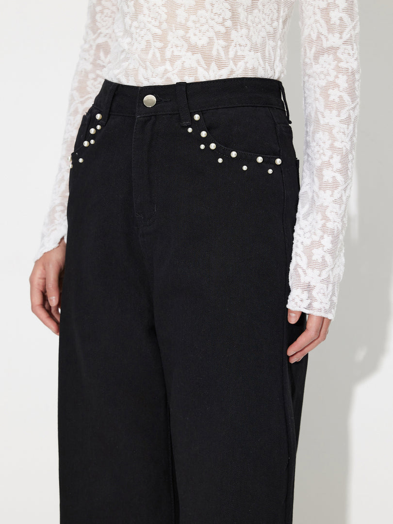 Beaded Straight Leg Jeans 119880