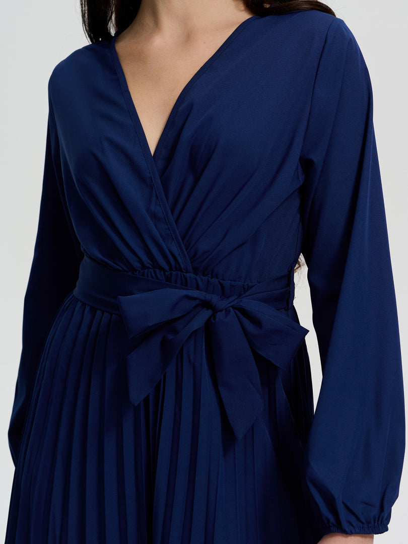 Pleated A-Line Dress 116487
