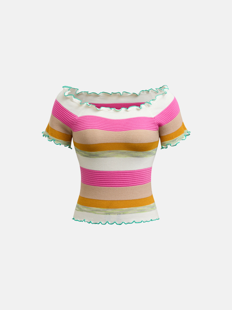 Pride Parade Rainbow Color Block Knit Top 1292052