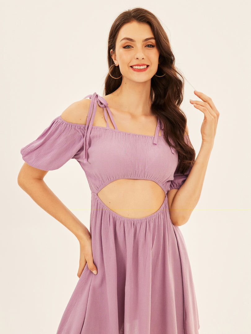 Cut Out A-Line Dress 74313