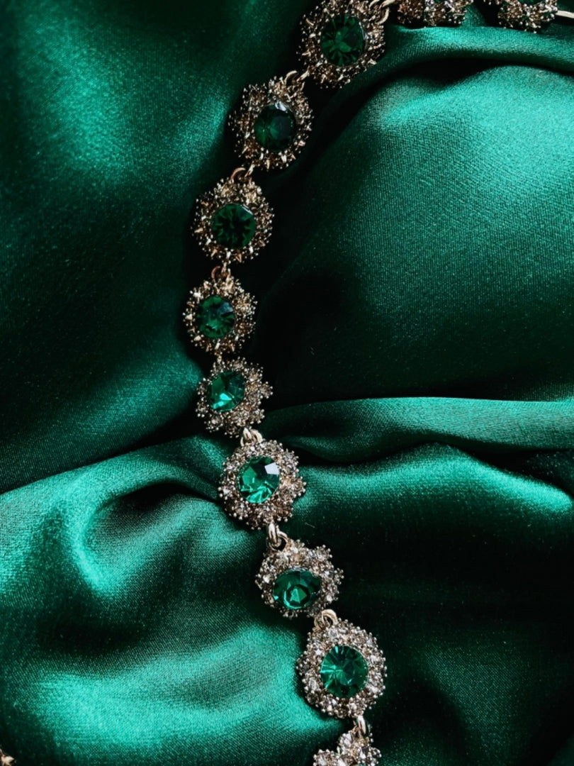 FOR MOM Emerald Artificial Diamond Necklace 1239531