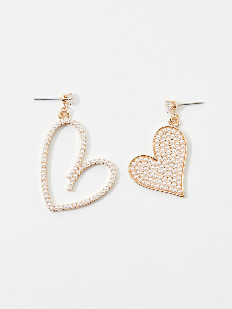 Artificial Beaded Heart Shape Drop Earrings 120510