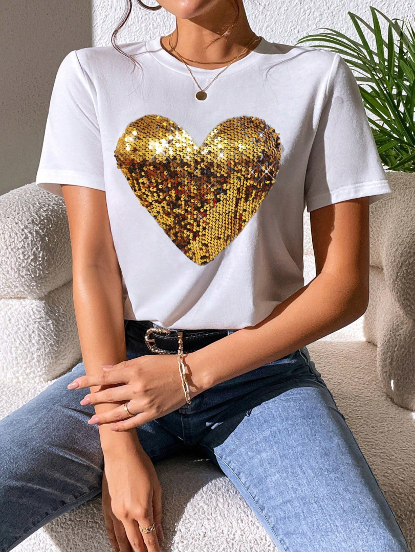 Sequinned Pullover T-Shirt 1293742