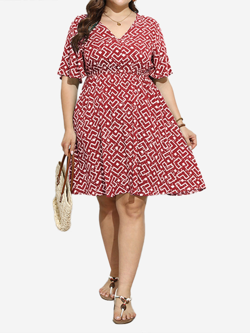 Plus Size Printed A-Line Dress 1270992