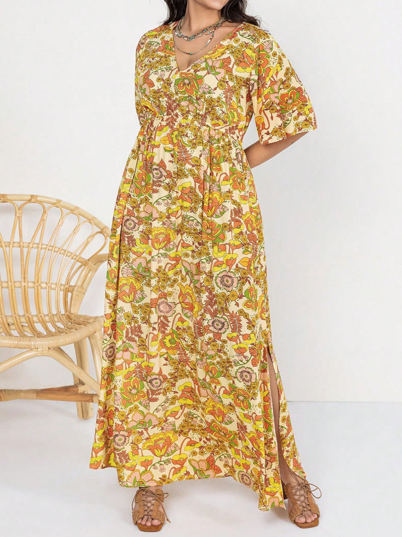 Plus Size Printed A-Line Dress 1235362