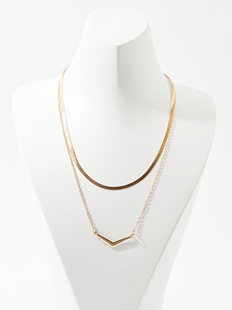 Geometric Artificial Jewellery - Multi-Layer Necklace 119556