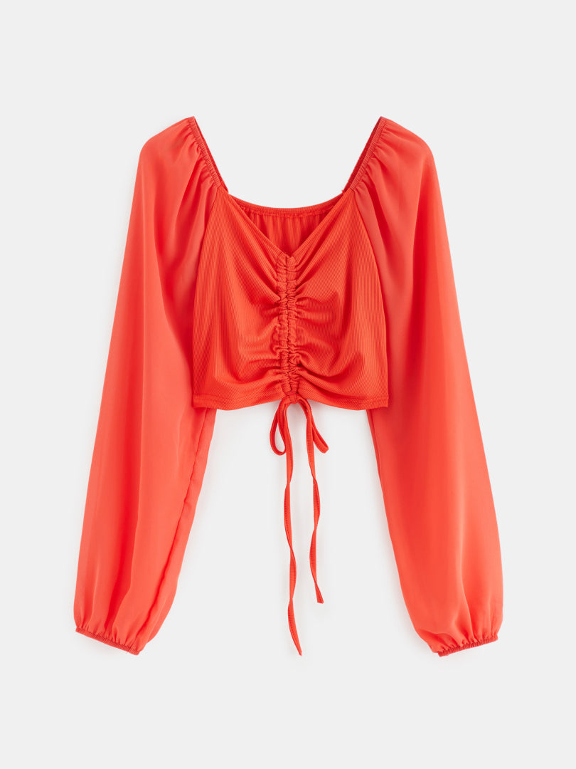 وردەکاری پەیوەندیکردن Ruched Crop Top 120583