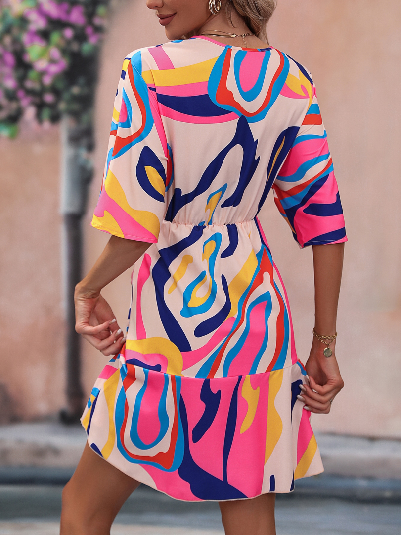 Color Block Shirt Dress 1300822