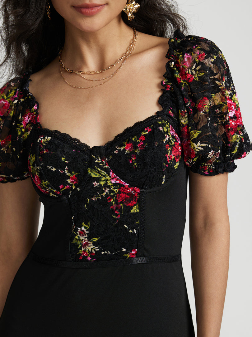 Lace-trimmed Bodycon Dress 116068