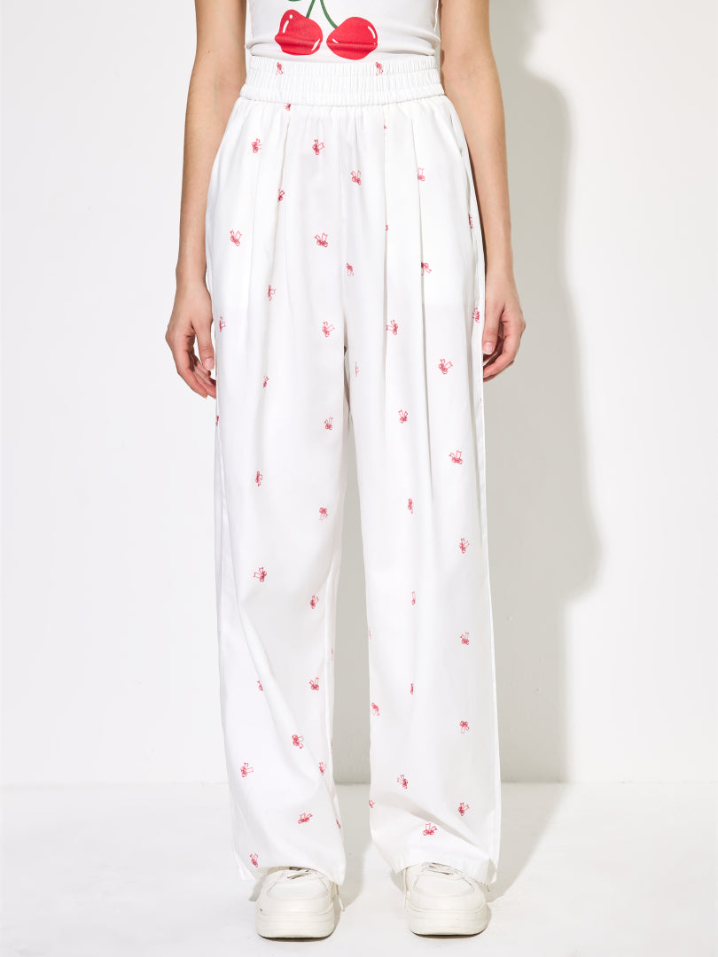 Printed Straight Leg Pants 1292732