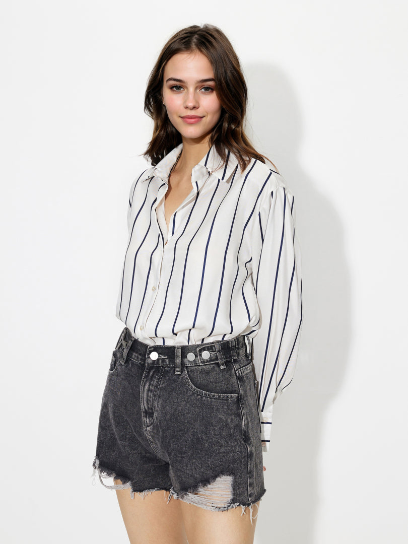 Printed Placket Blouse 1250572
