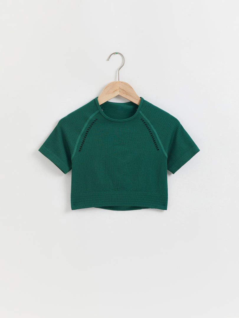 Cut Out Back Sports Cropped T-shirt 110159