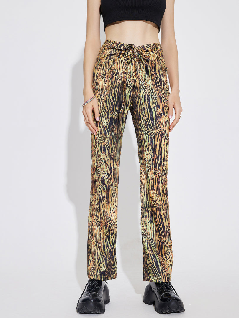 Lace Up Wide Leg Pants 77247