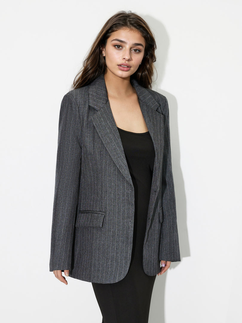Striped Single-Breasted Blazer 120690