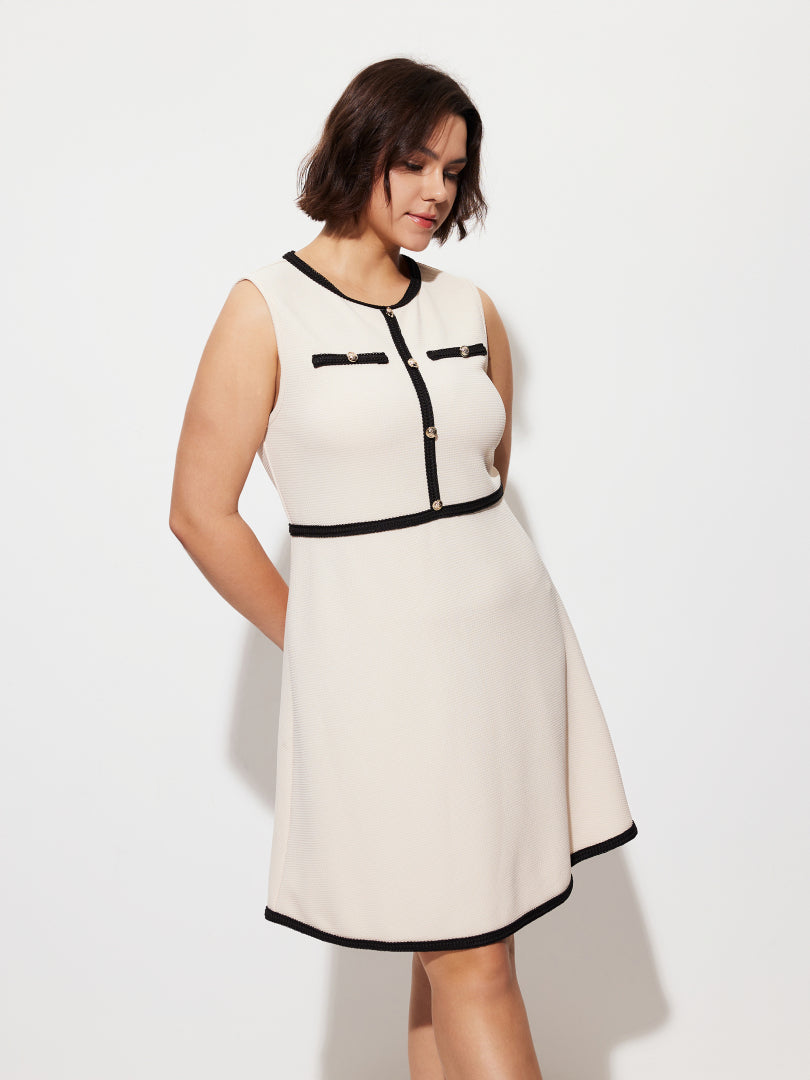 Plus Size Buttoned Tank Dress 1280922