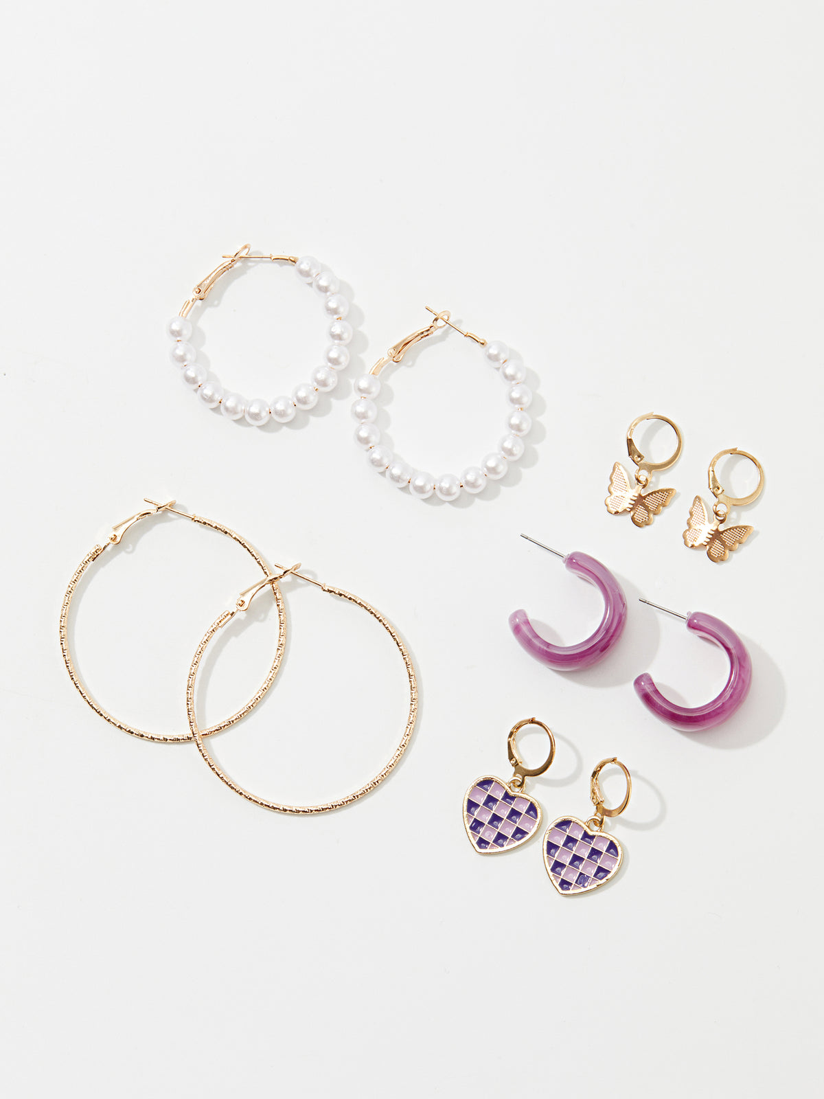 Set Of Five Hoop Earrings 120591