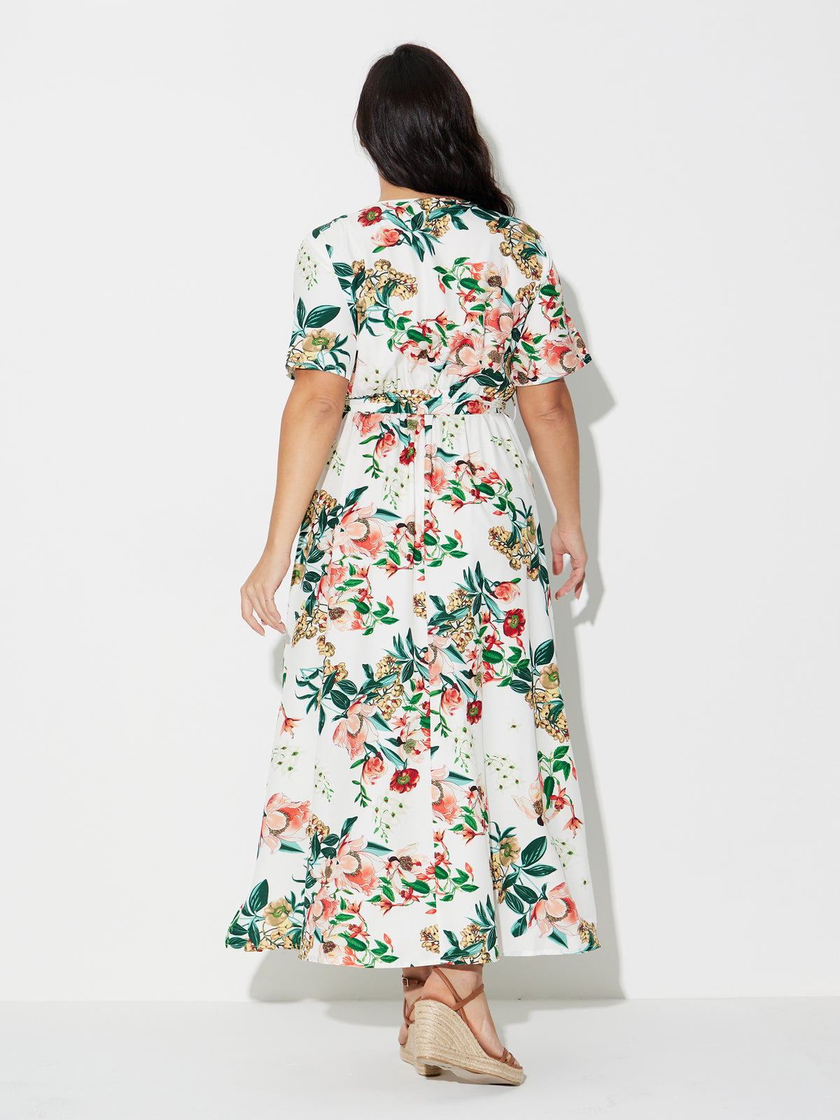 Plus Size Printed Belted Dress 120731