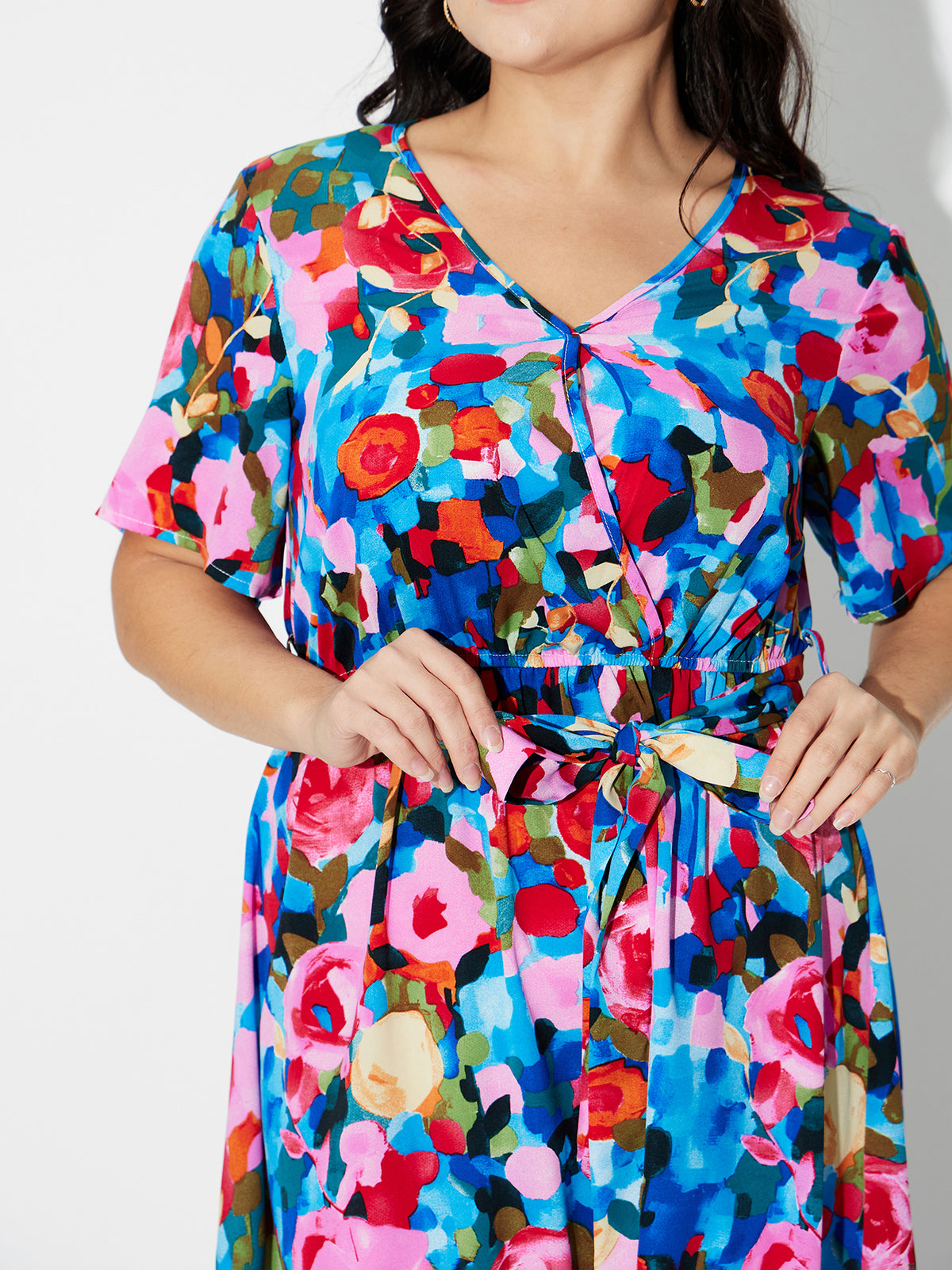 Plus Size Printed A-Line Dress 120717