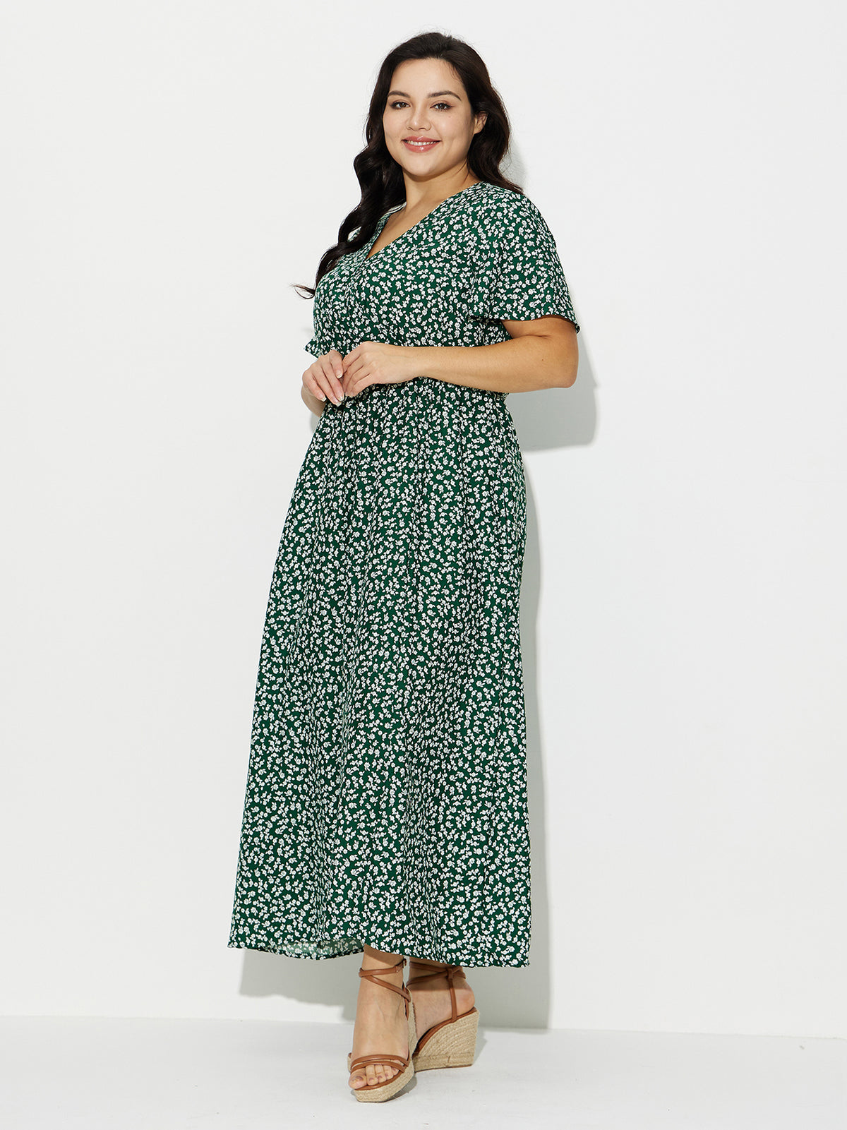 Plus Size Printed A-Line Dress 121183