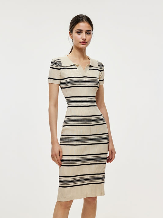 Striped Knit T-shirt Dress 107898