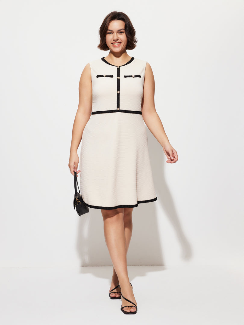 Plus Size Buttoned Tank Dress 1280922