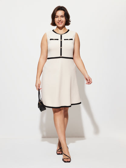 Plus Size Buttoned Tank Dress 1280922