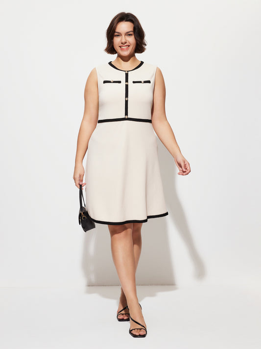 Plus Size Buttoned Tank Dress 1280922