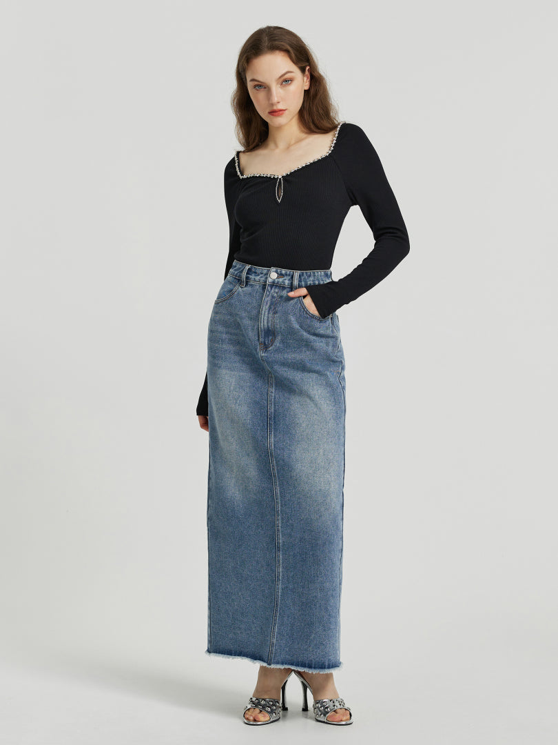Slit Straight Skirt 112889