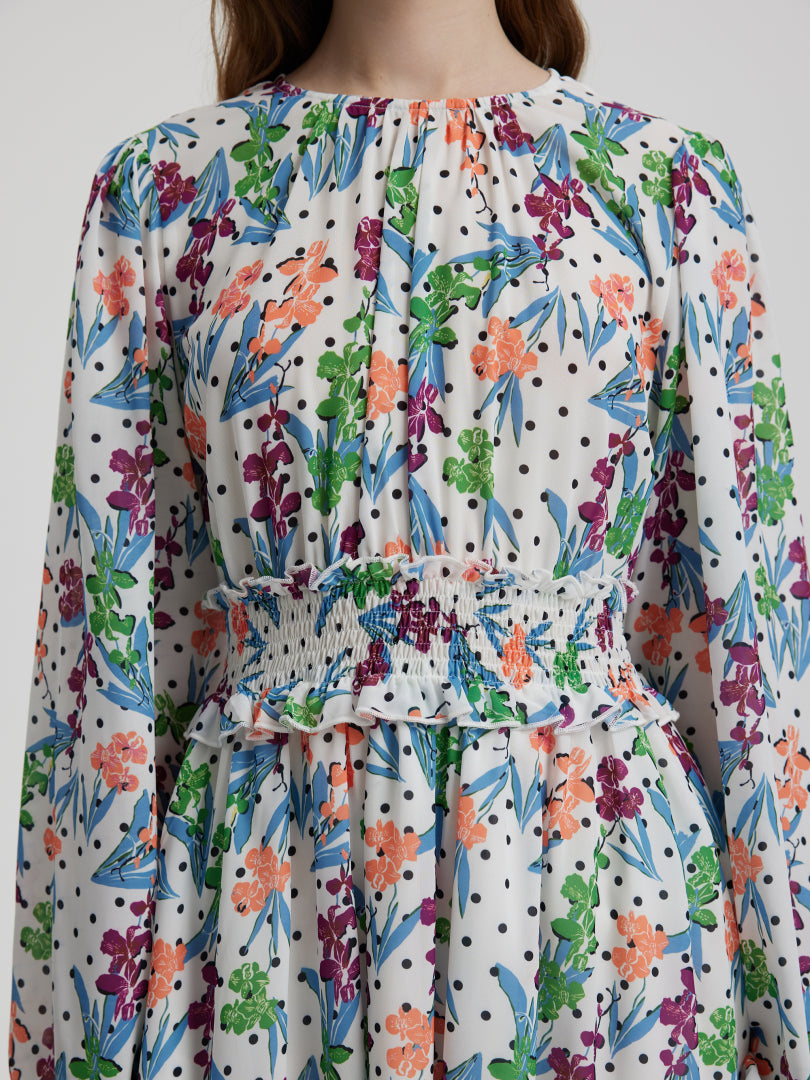 Printed A-Line Dress 114981