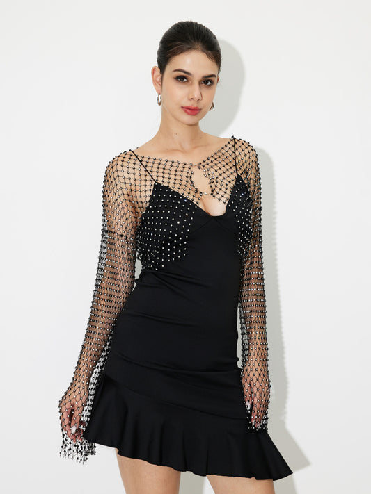 Rhinestone Placket T-Shirt 118341
