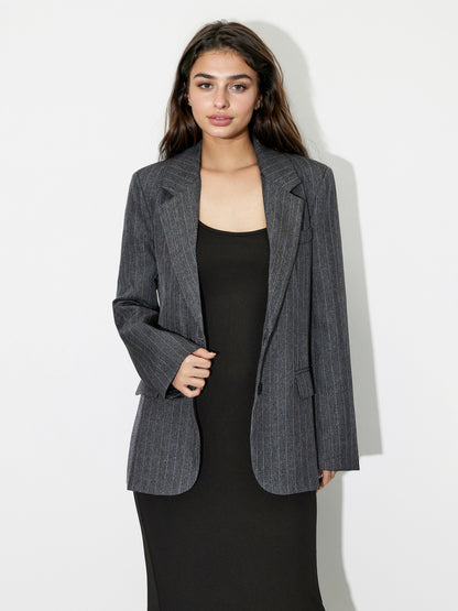 Striped Single-Breasted Blazer 120690