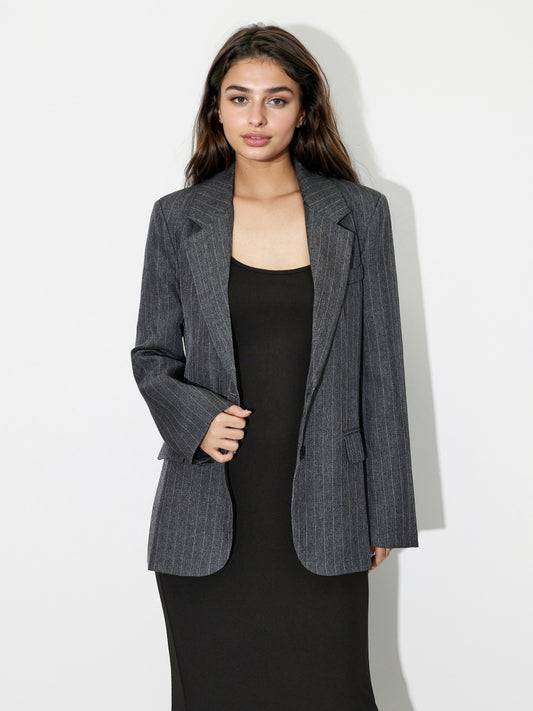 Striped Single-Breasted Blazer 120690