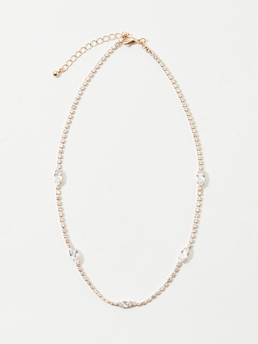 Artificial Rhinestone Embellished Necklace 120357