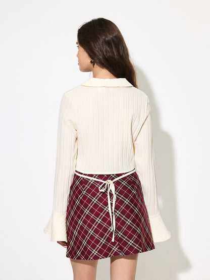 Buttoned Placket Blouse 1292382