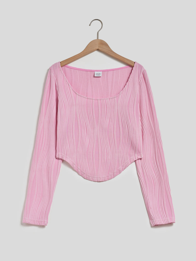Textured Fitted Crop Top 116632