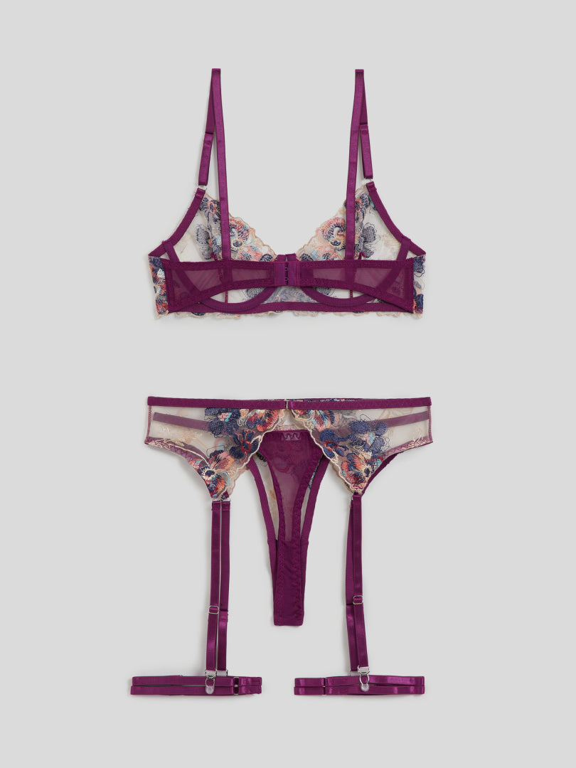 Embroidered Bra & Panty Set 116705