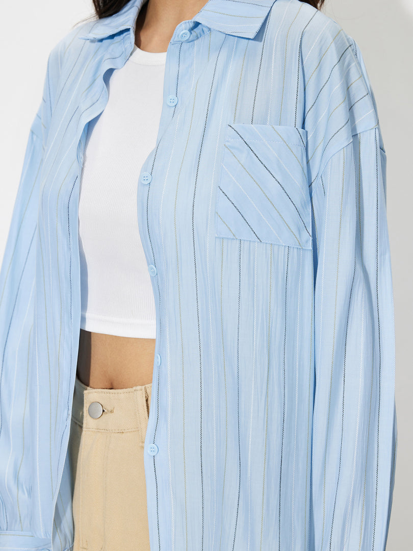 Embroidered Placket Blouse 1252362