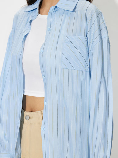 Embroidered Placket Blouse 1252362