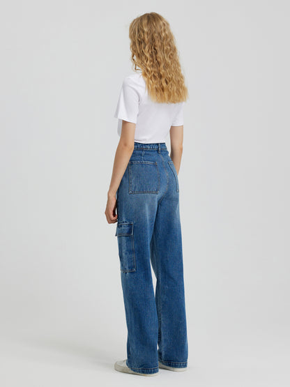 Mid-waist Cargo Jeans 110546