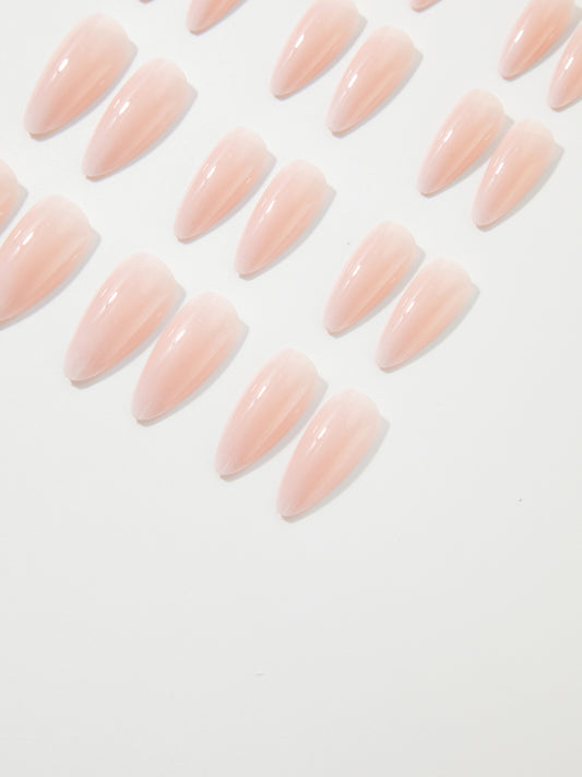 Nude Long Almond Shape Press On Nails 1235662