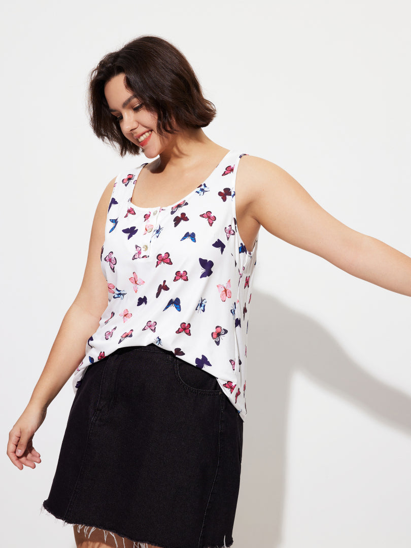 Plus Size Printed Tank Top 1283282