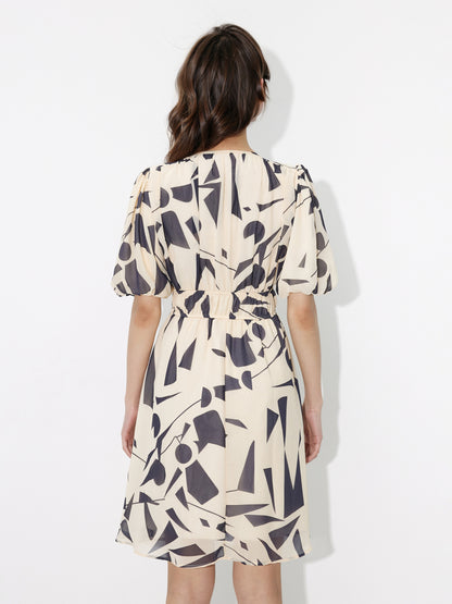 Printed A-Line Dress 121088